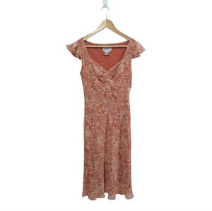 Adrianna Papell Floral Short Sleeve Midi Dress Size 6